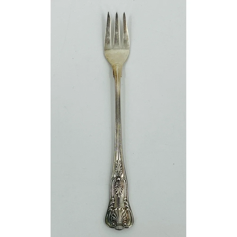 Reed and Barton Kings Cocktail Fork Silver Plate Vintage Antique 6 Inches